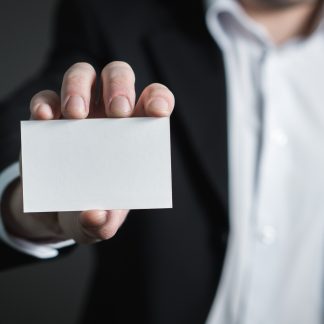 Man met business card