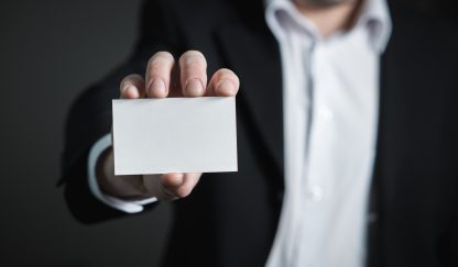 Man met business card